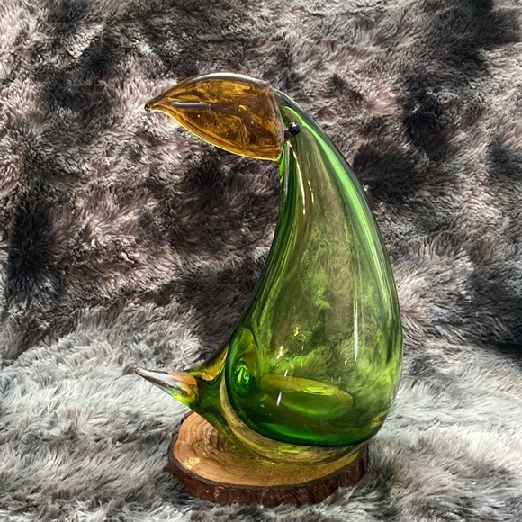VERY Unusual Mid Century Modern Art Glass Large Toucan Figure Figurine - Picture 2 of 16